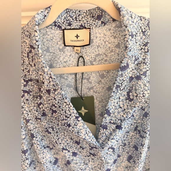 Tuckernuck Royal Shirt Dress Blue Hydrangea XS - Picture 4 of 7